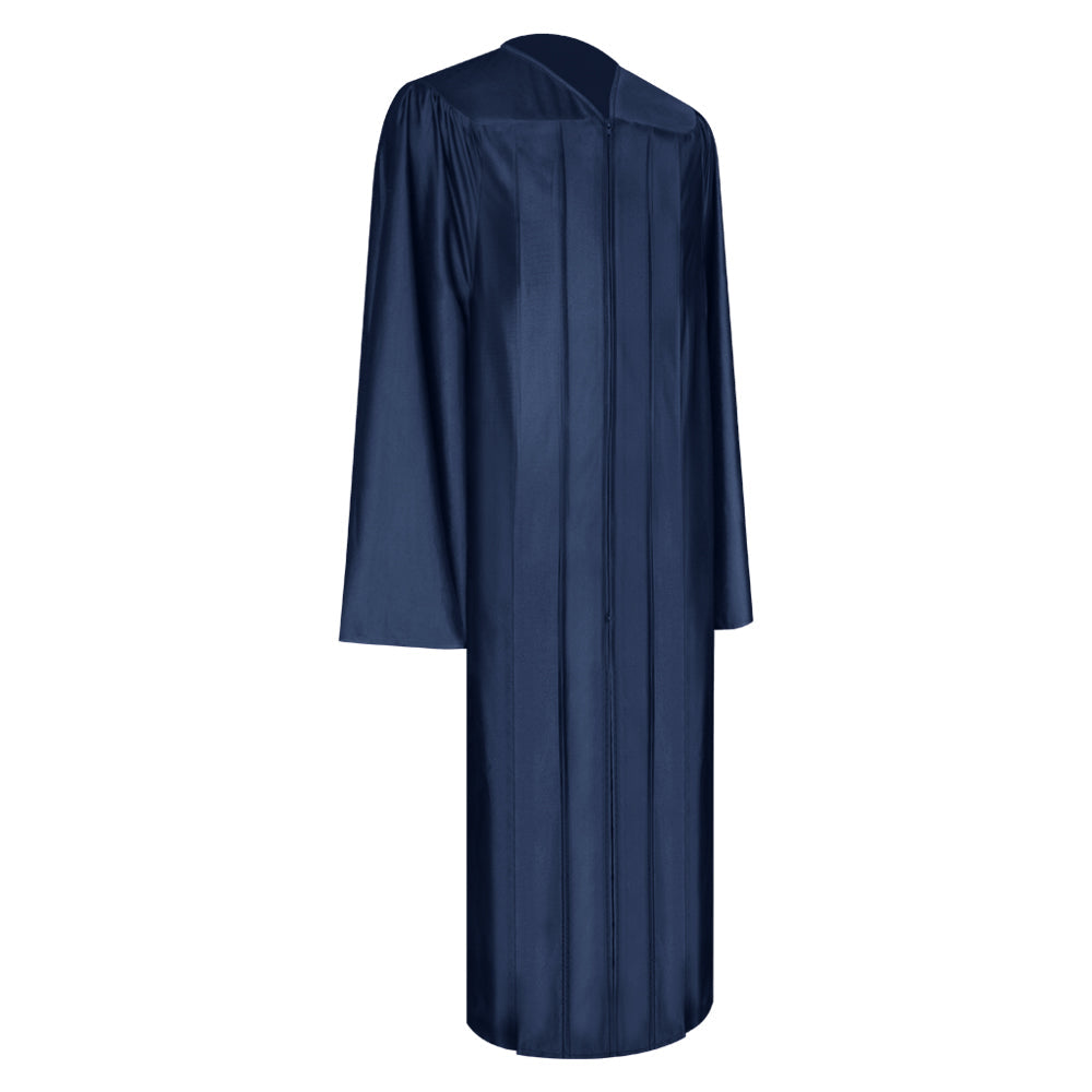 Shiny Navy Blue Graduation Gown