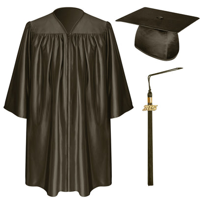 Brown Child Graduation Cap, Gown & Tassel