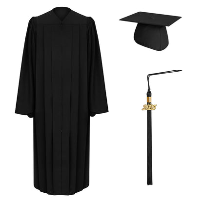 Deluxe Black Bachelor Graduation Cap, Gown & Tassel