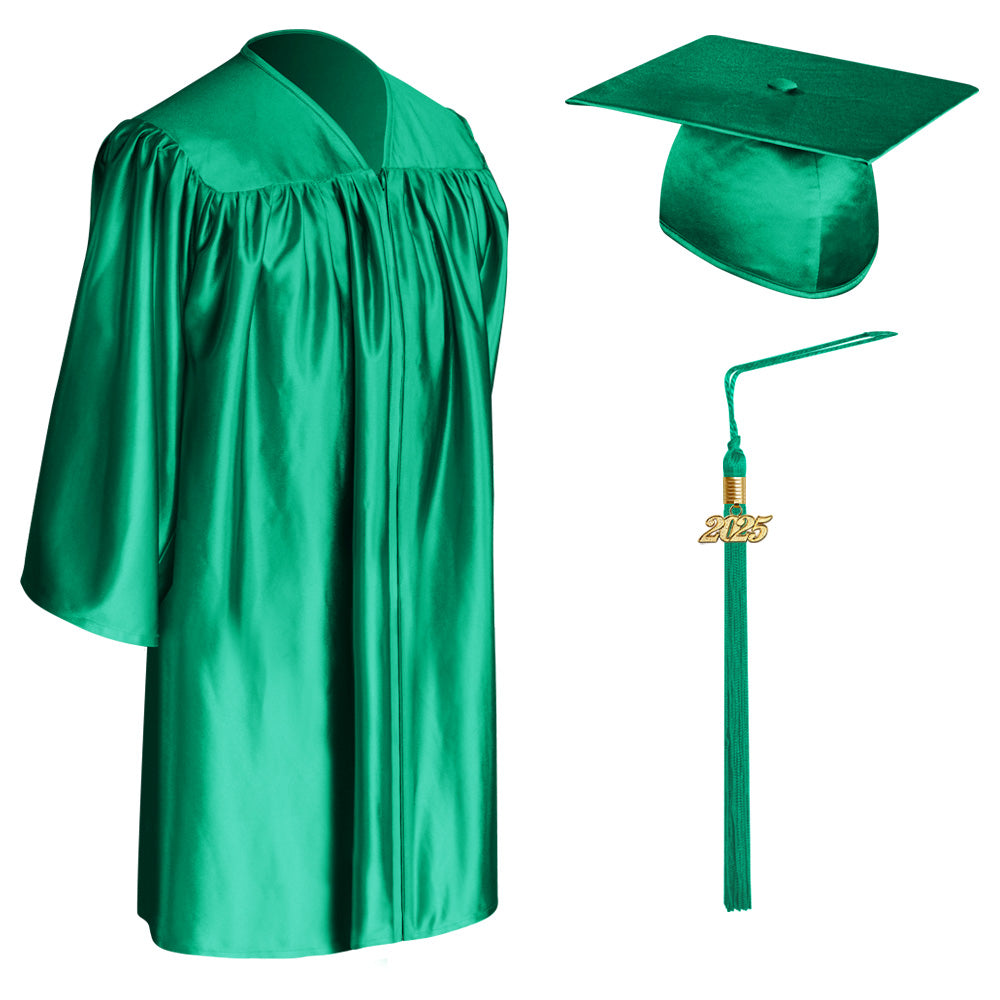 Emerald Green Child Graduation Cap, Gown & Tassel