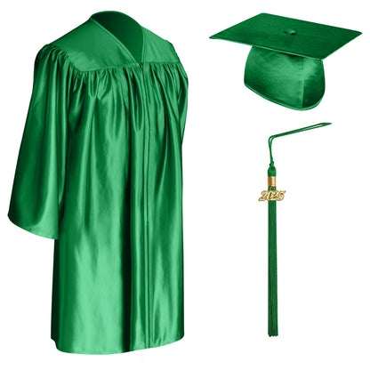 Green Child Graduation Cap, Gown & Tassel