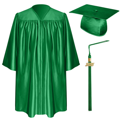 Green Child Graduation Cap, Gown & Tassel