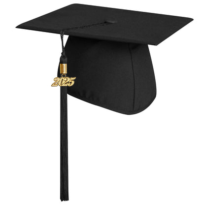 Matte Black College and University Graduation Cap with Tassel