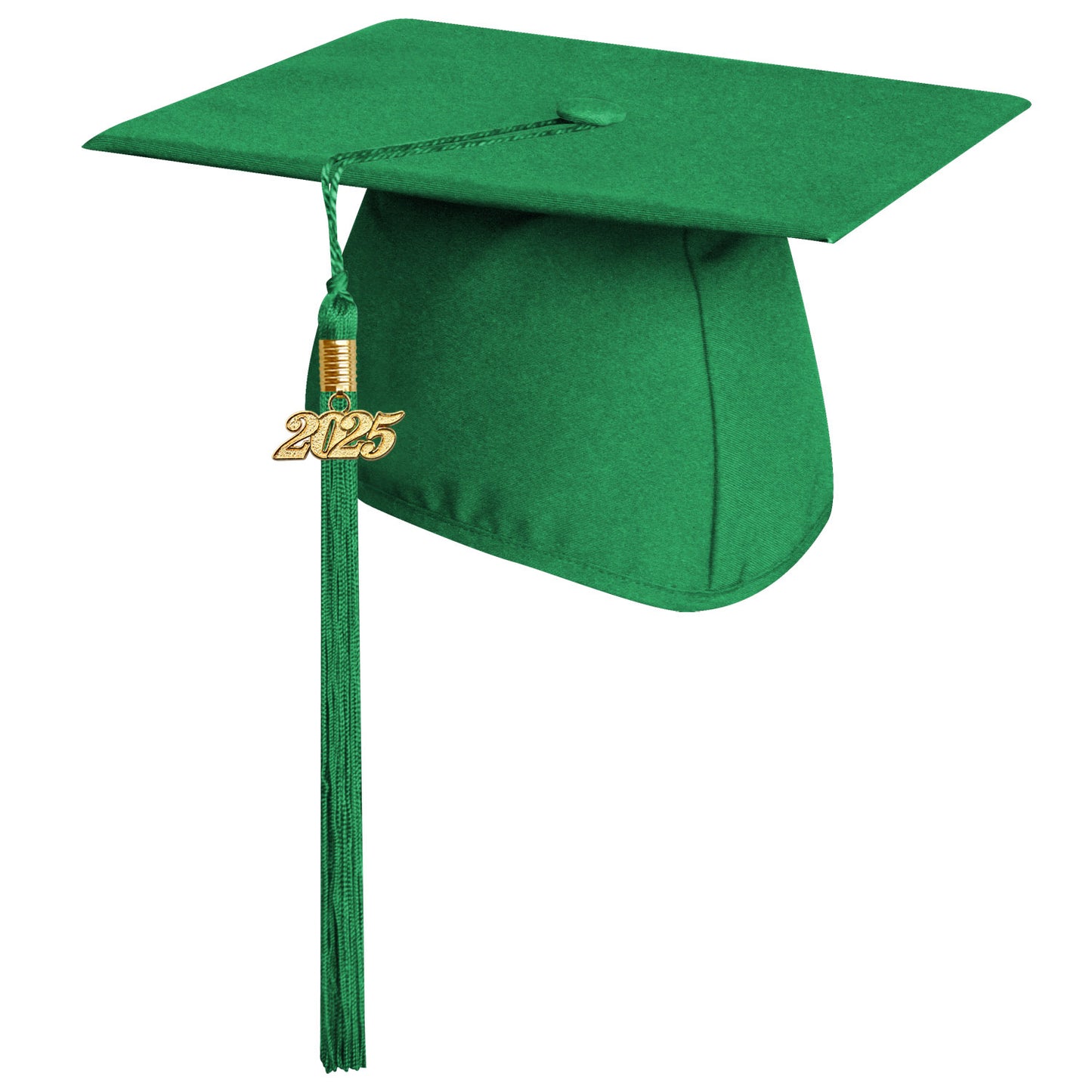 Matte Green College and University Graduation Cap with Tassel