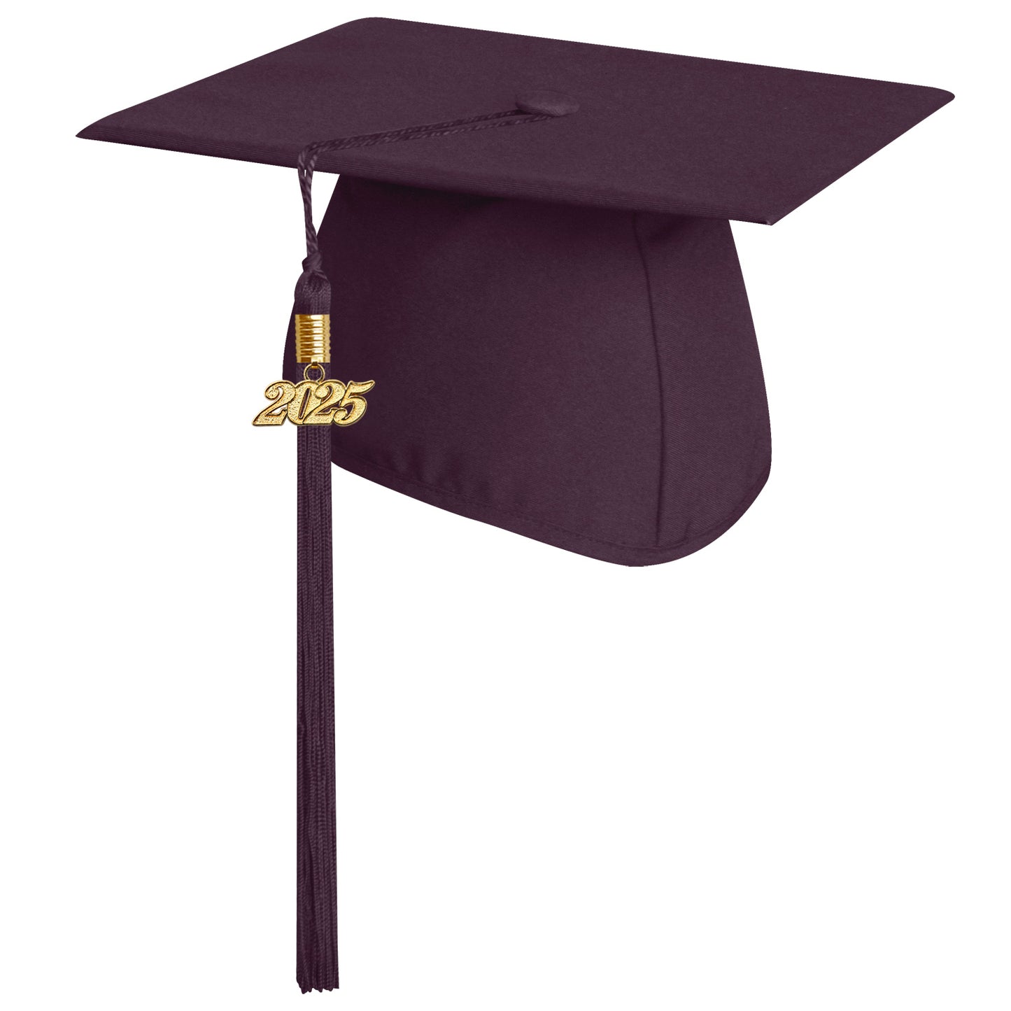 Matte Maroon High School Graduation Cap with Tassel