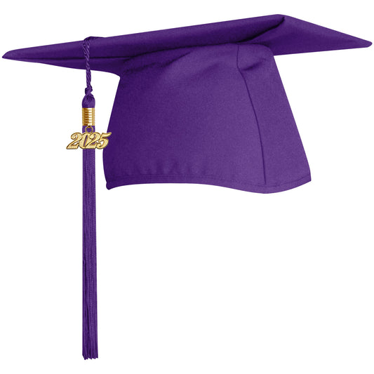 Matte Purple College and University Graduation Cap with Tassel