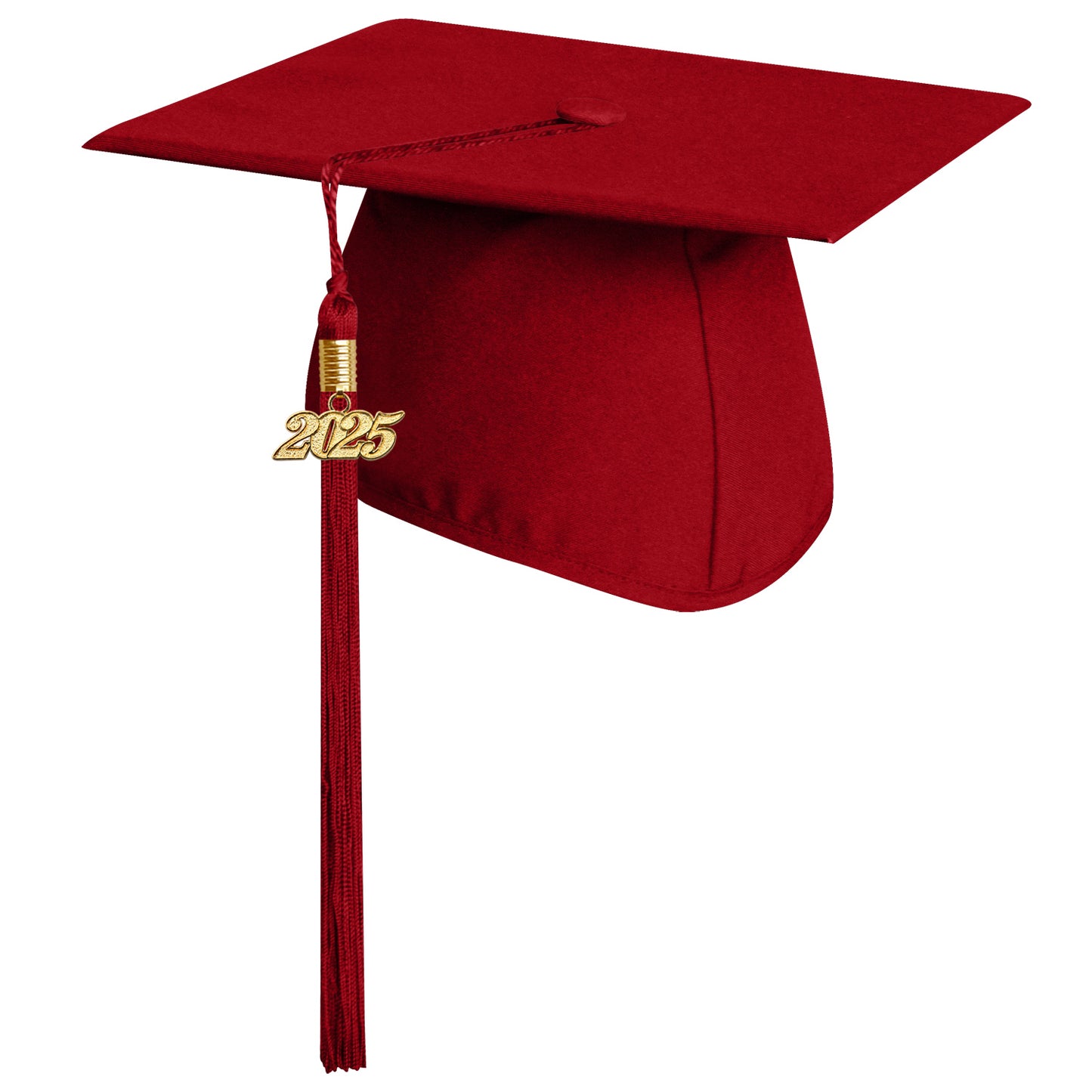 Matte Red College and University Graduation Cap with Tassel