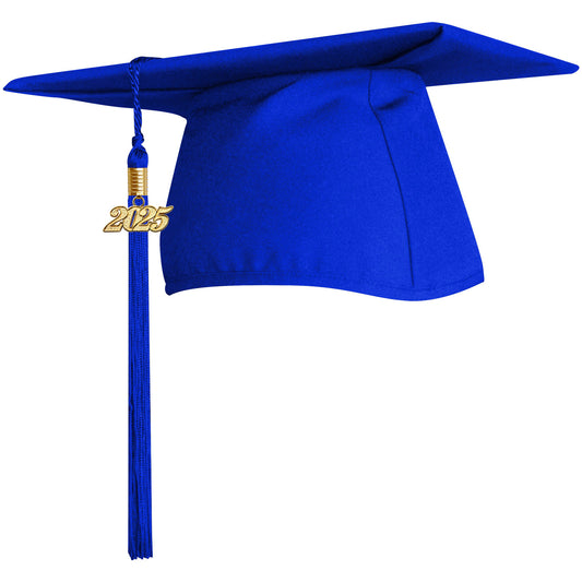 Matte Royal Blue Elementary Graduation Cap with Tassel