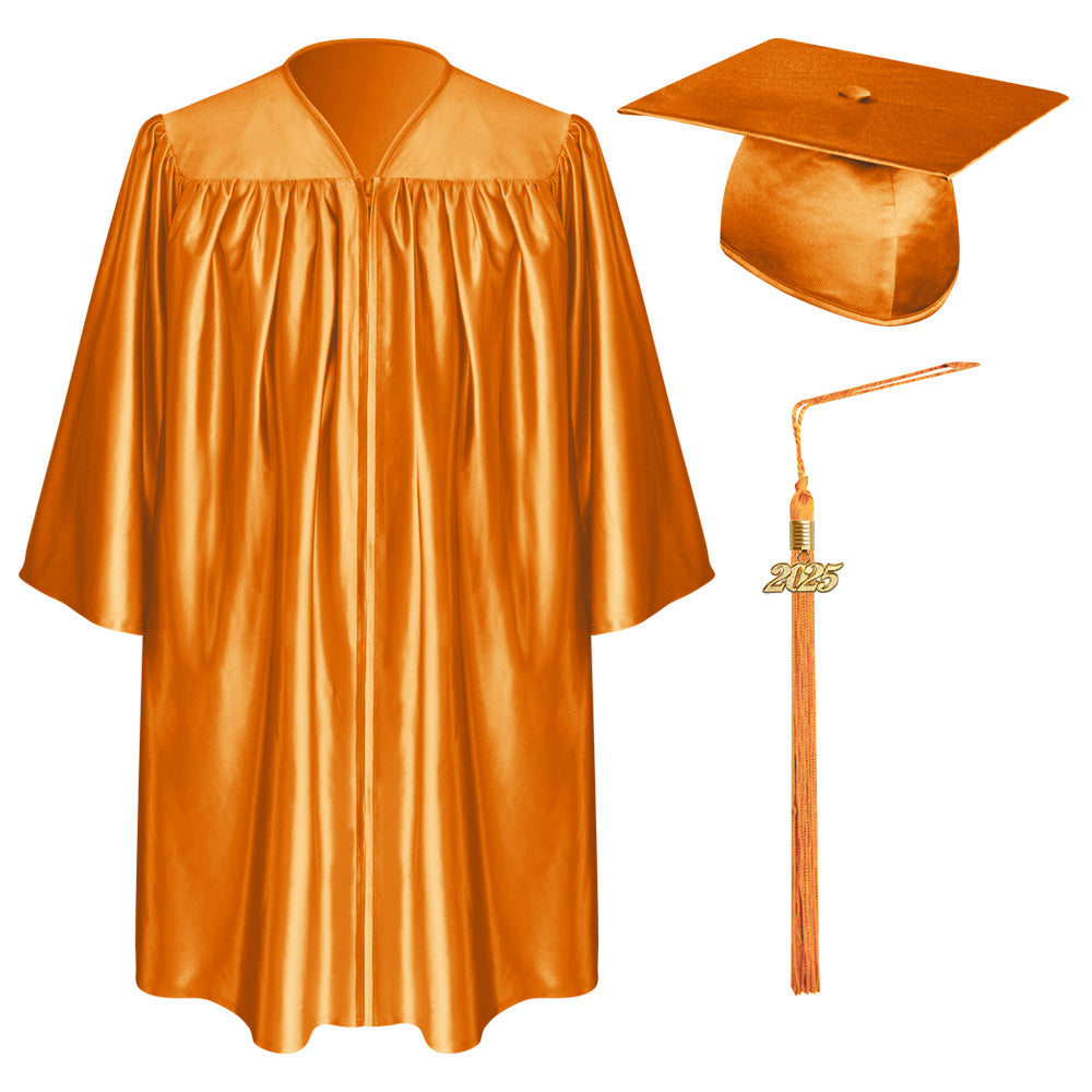 Orange Child Graduation Cap, Gown & Tassel