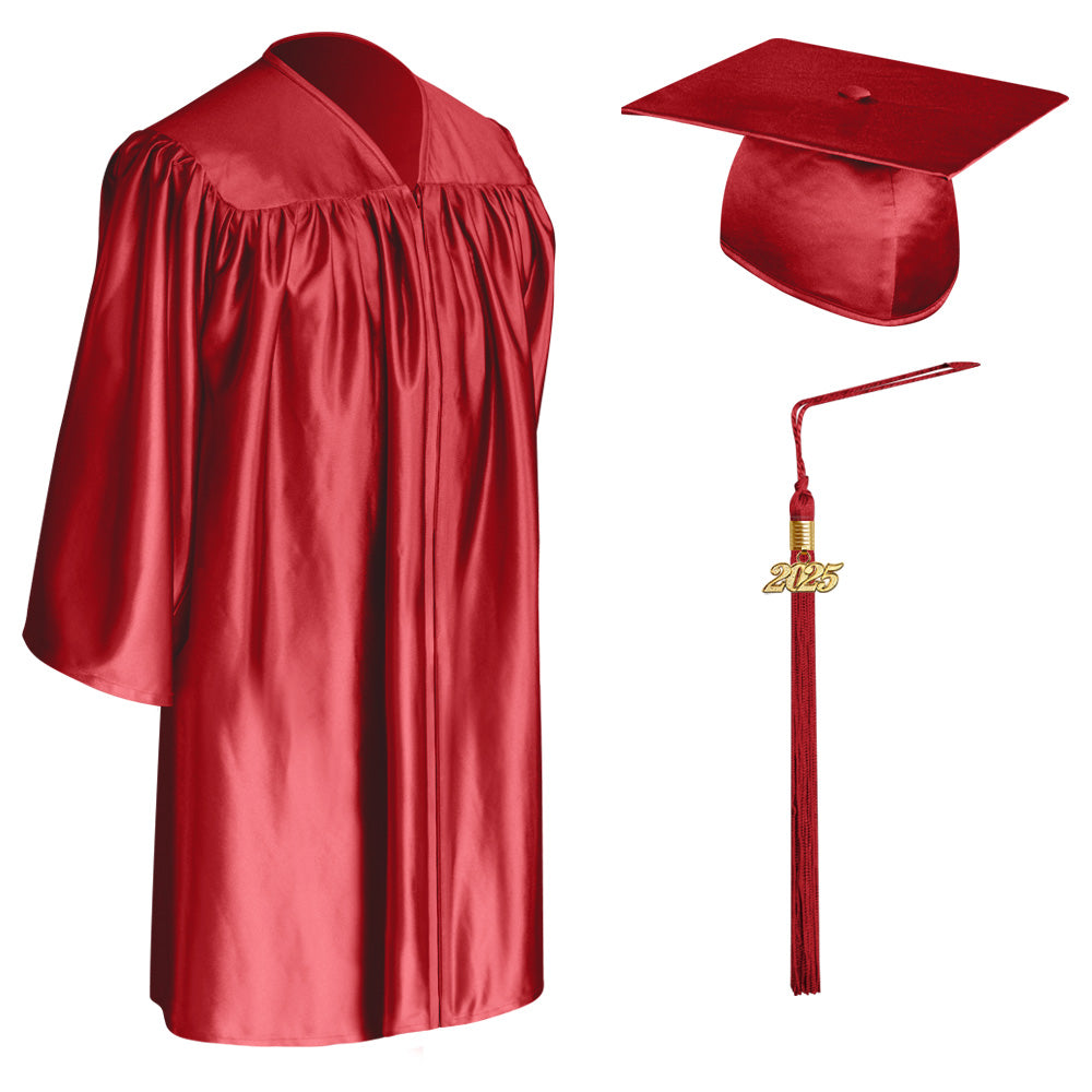 Red Child Graduation Cap, Gown & Tassel