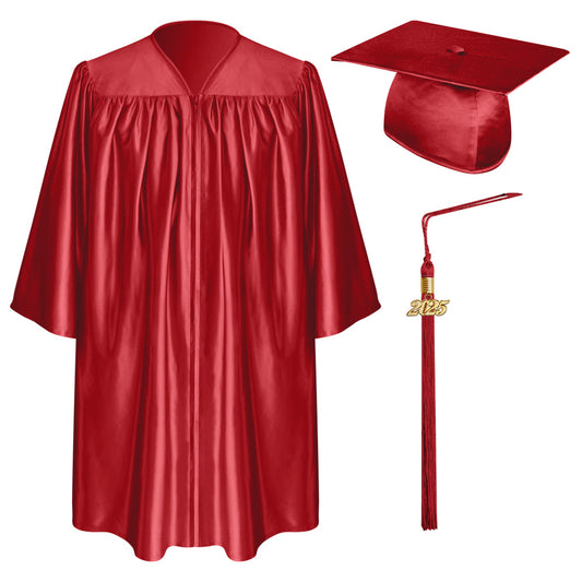 Red Child Graduation Cap, Gown & Tassel