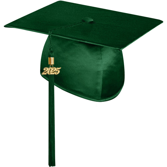 Shiny Hunter Green Technical and Vocational Graduation Cap with Tassel