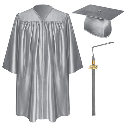 Silver Child Graduation Cap, Gown & Tassel