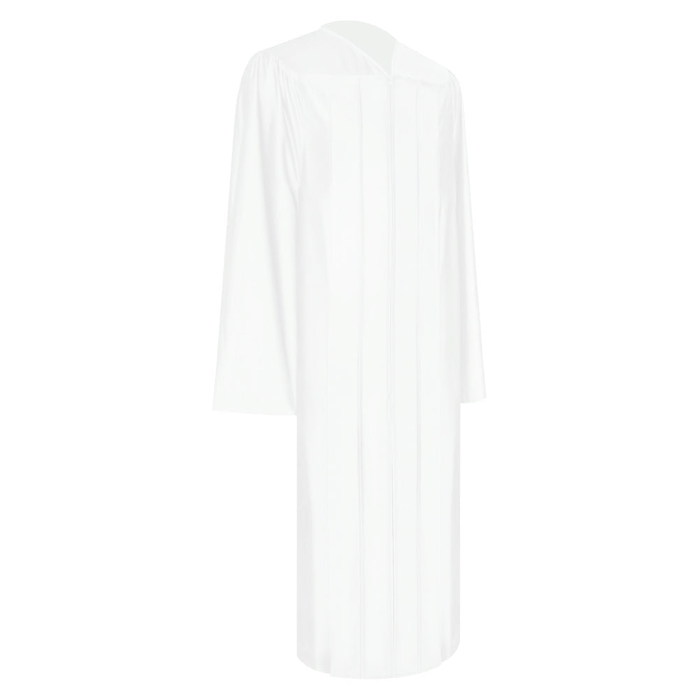 Shiny White Middle School and Junior High Graduation Gown