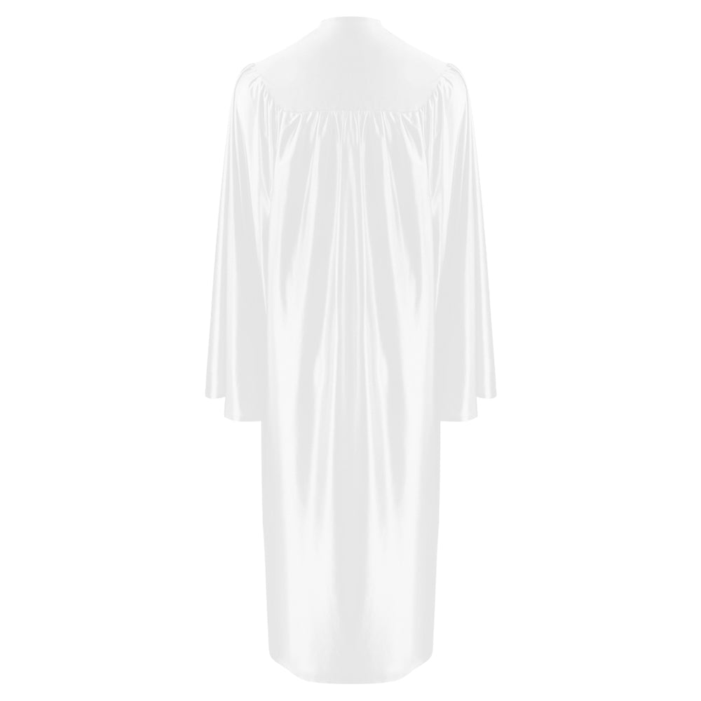 Shiny White Bachelor Graduation Gown