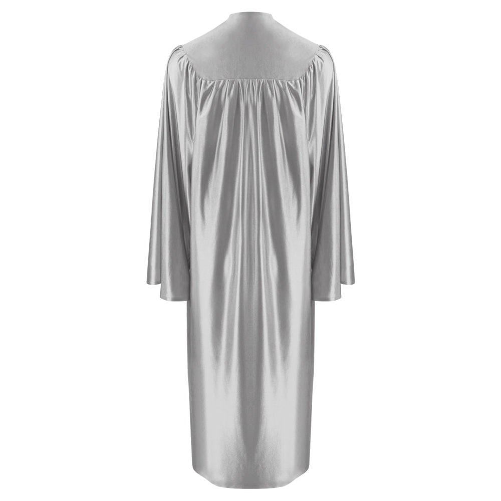 Shiny Silver Middle School and Junior High Graduation Gown