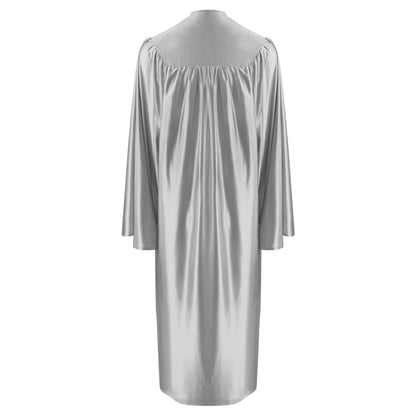 Shiny Silver Middle School and Junior High Graduation Gown