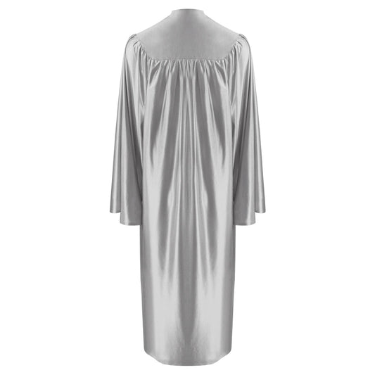 Shiny Silver Middle School and Junior High Graduation Gown