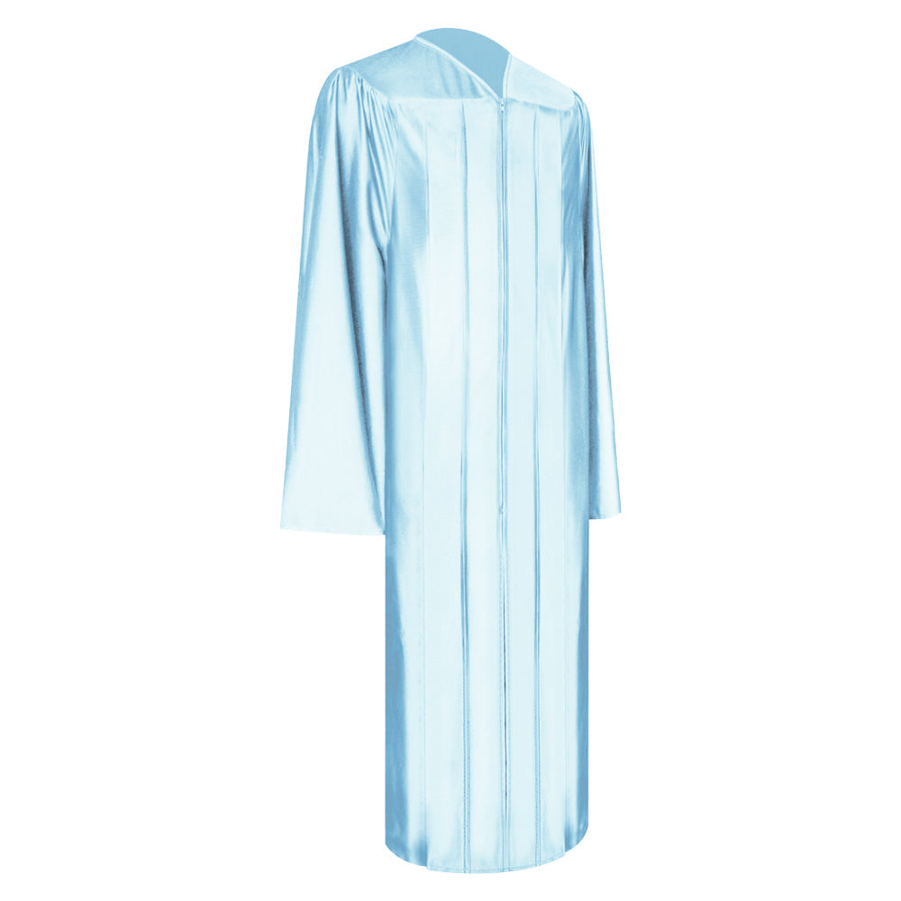 Shiny Light Blue Bachelor Graduation Gown