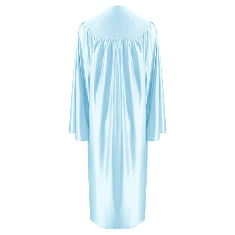 Shiny Light Blue Graduation Gown