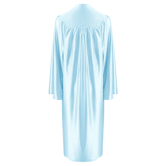 Shiny Light Blue College and University Graduation Gown