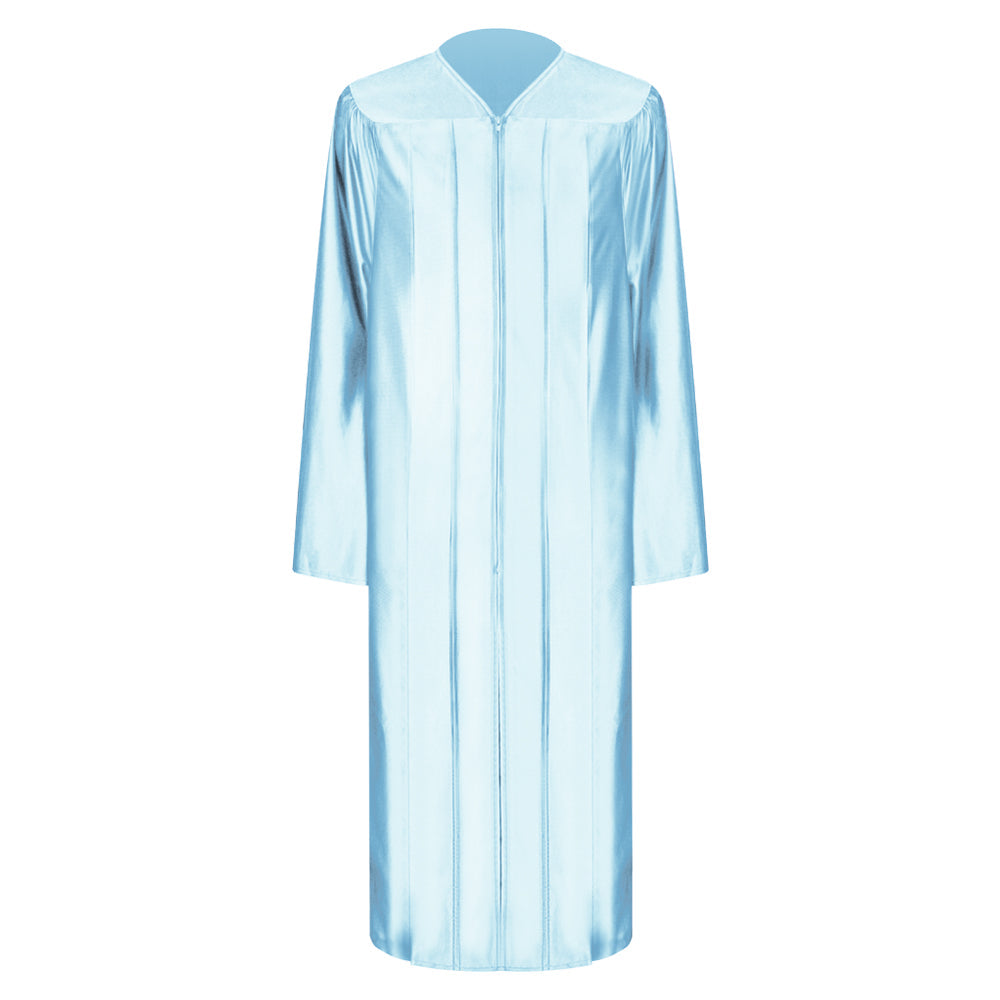 Shiny Light Blue Middle School and Junior High Graduation Gown