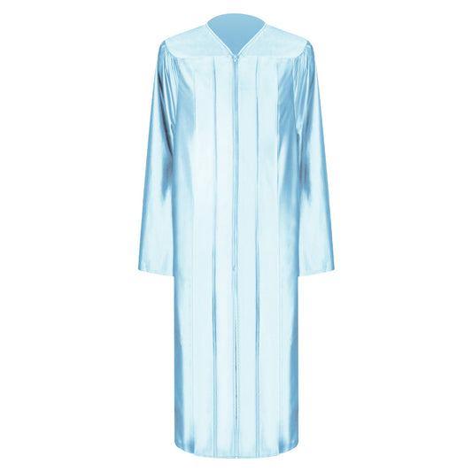 Shiny Light Blue Middle School and Junior High Graduation Gown