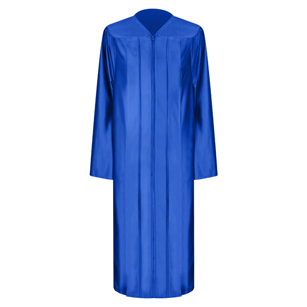 Shiny Royal Blue High School Graduation Gown