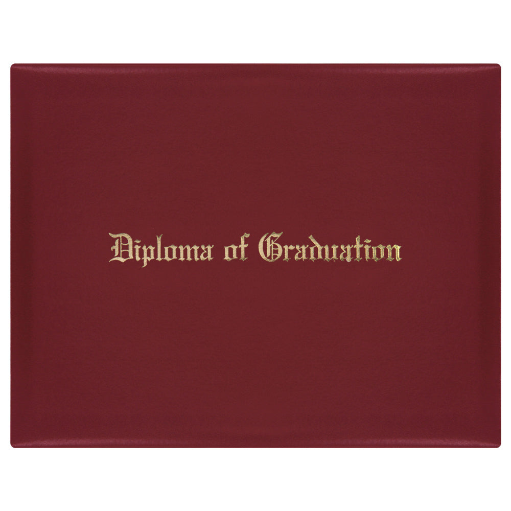 Maroon Imprinted Diploma of Graduation Cover