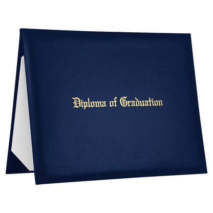 Navy Blue Imprinted Diploma of Graduation Cover