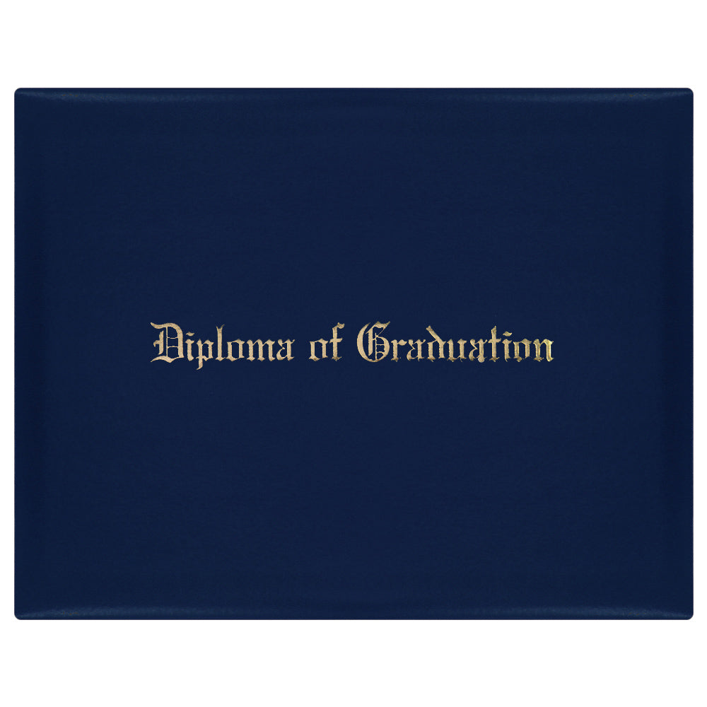 Navy Blue Imprinted Diploma of Graduation Cover