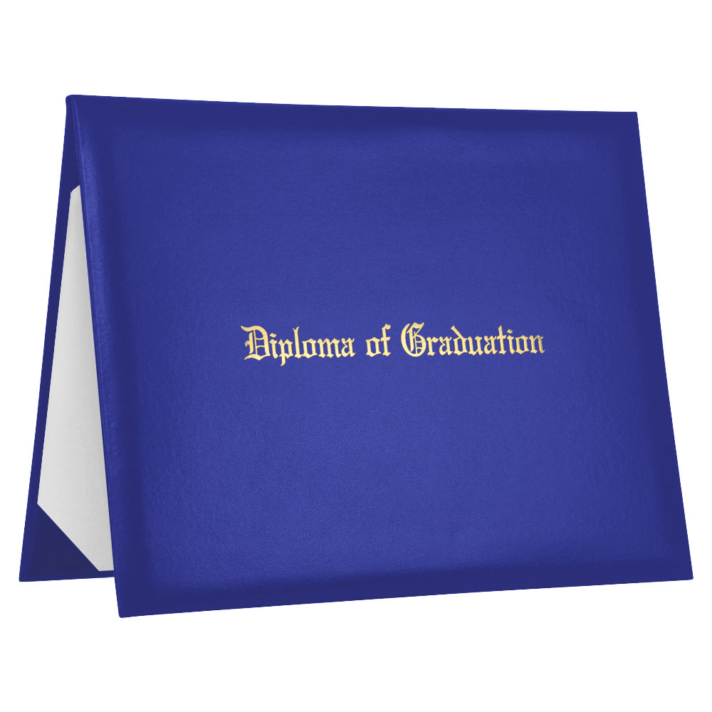 Royal Blue Imprinted Diploma of Graduation Cover