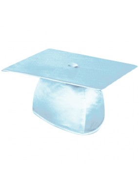 Shiny Light Blue Graduation Cap