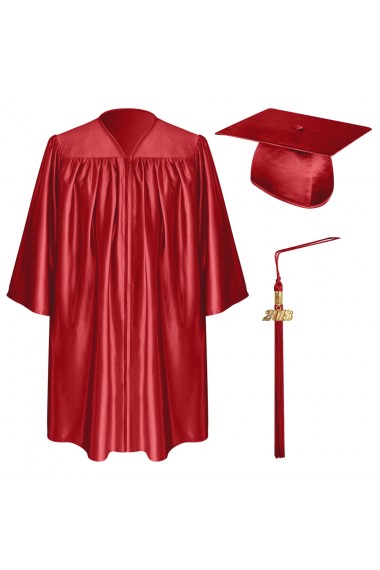 Red Graduation Cap, Gown & Tassel for Children