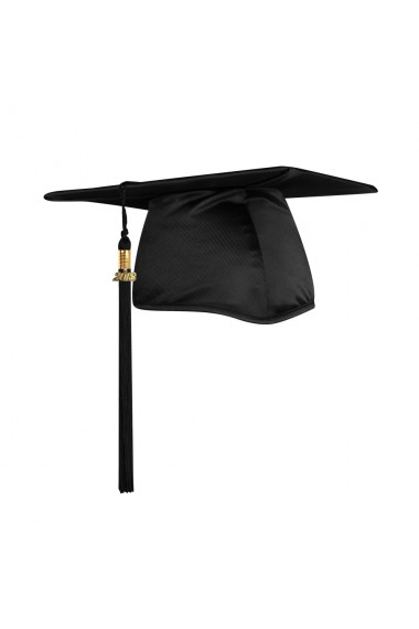 Shiny Black Graduation Cap with Tassel|Faculty
