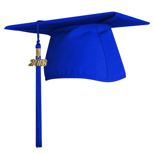 Matte Royal Blue Graduation Cap with Tassel|Vocational