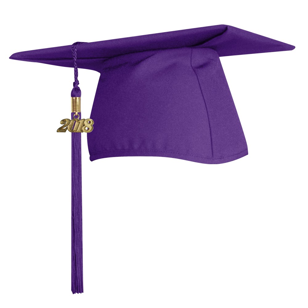 Matte Purple Graduation Cap with TasselHigh School